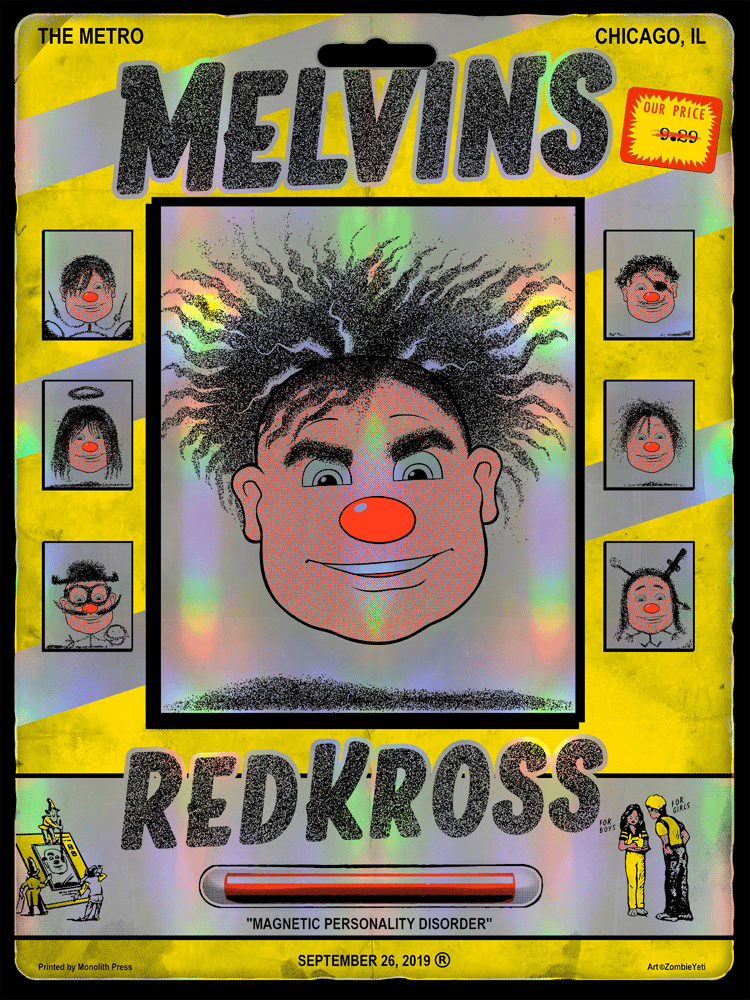 Melvins ReddKross 9/26 At The Metro Gig Poster / Zombie Yeti